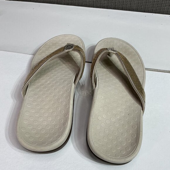 Vionic Women's Sequin Sandals Size 7 Beige/Gold - Picture 8 of 9